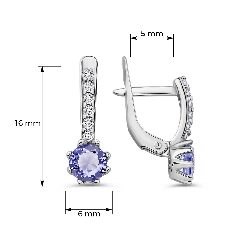 Серьги с фианитами из серебра 925 пробы 3