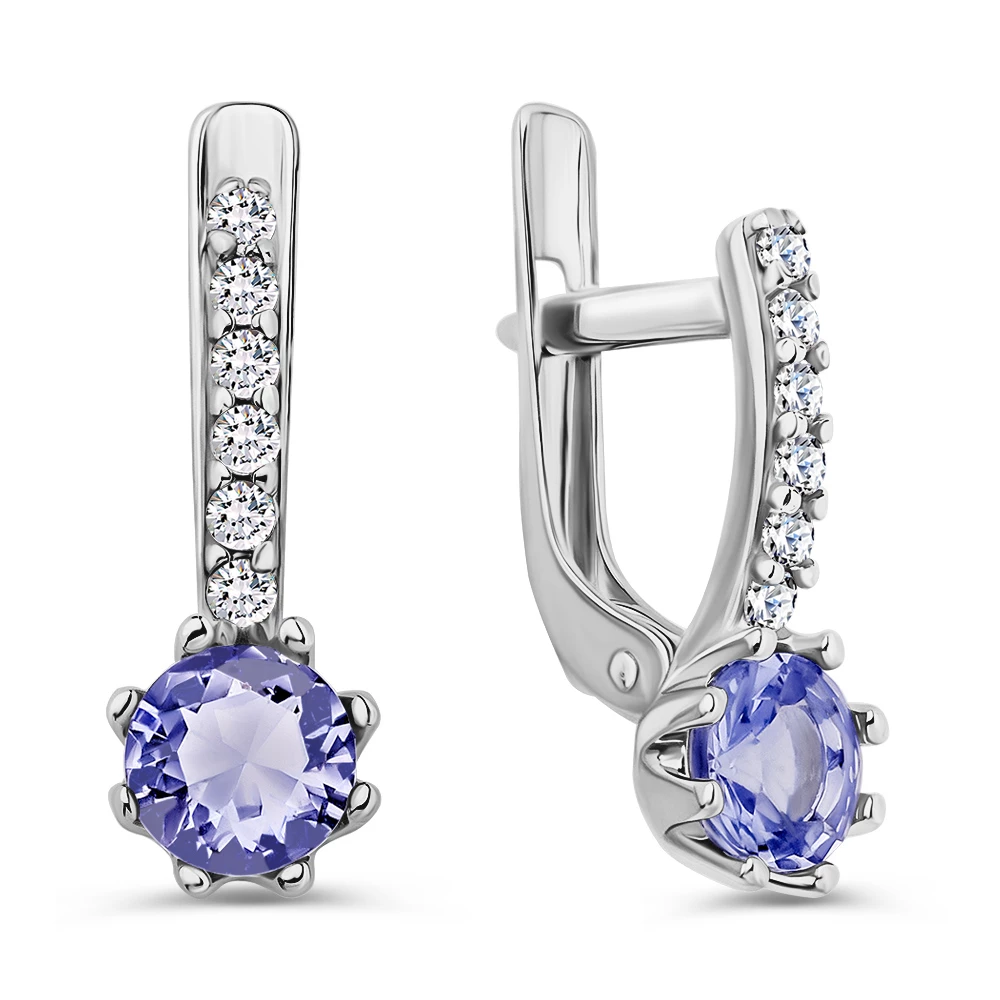 Серьги с фианитами из серебра 925 пробы 1