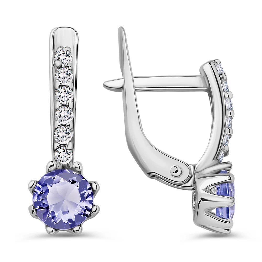 Серьги с фианитами из серебра 925 пробы 2