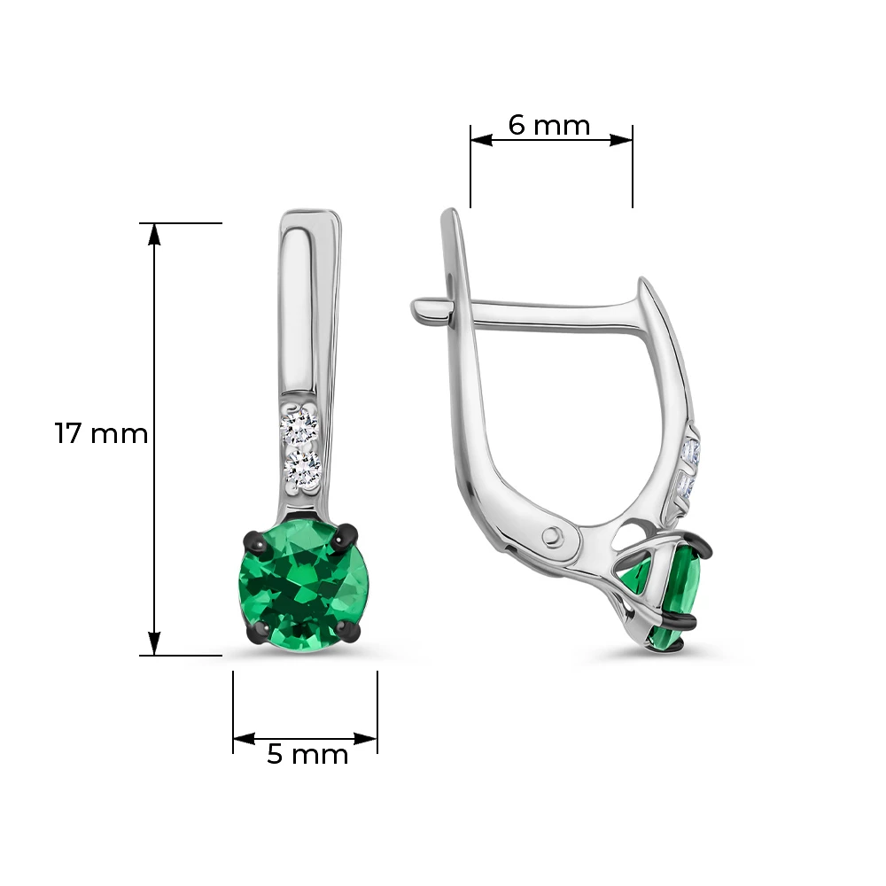 Серьги с фианитами из серебра 925 пробы 3