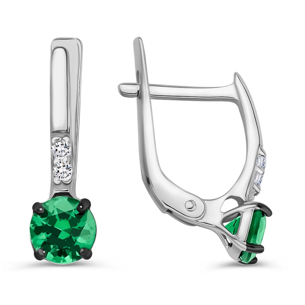 Серьги с фианитами из серебра 925 пробы 2