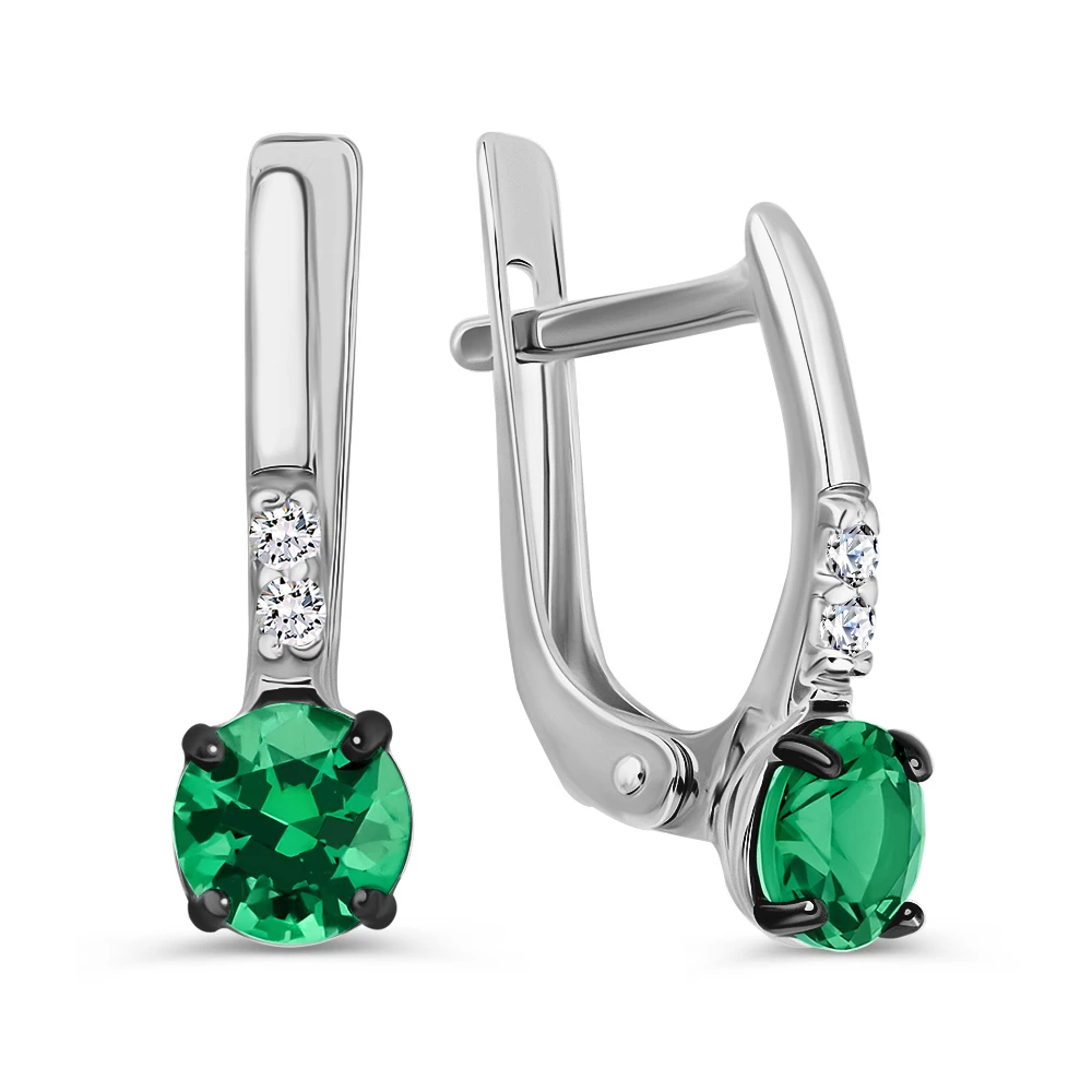 Серьги с фианитами из серебра 925 пробы 1