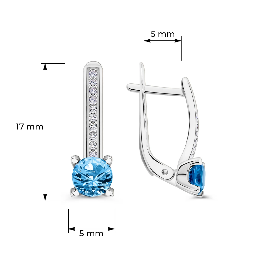 Серьги с фианитами из серебра 925 пробы 4