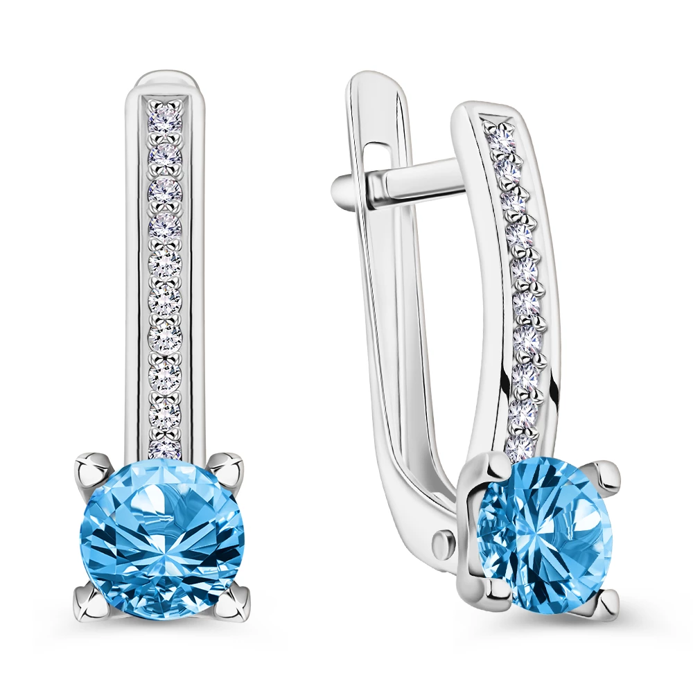 Серьги с фианитами из серебра 925 пробы 2