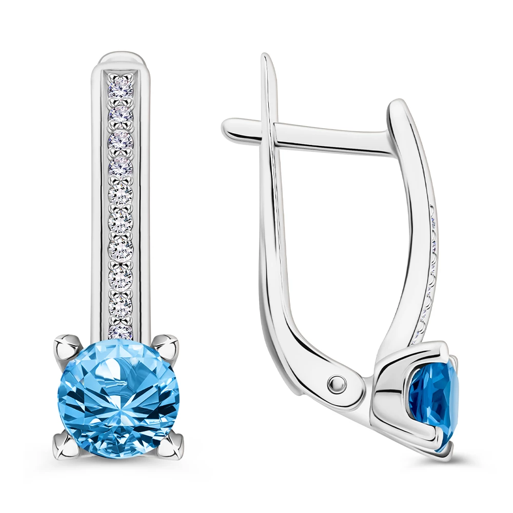 Серьги с фианитами из серебра 925 пробы 3
