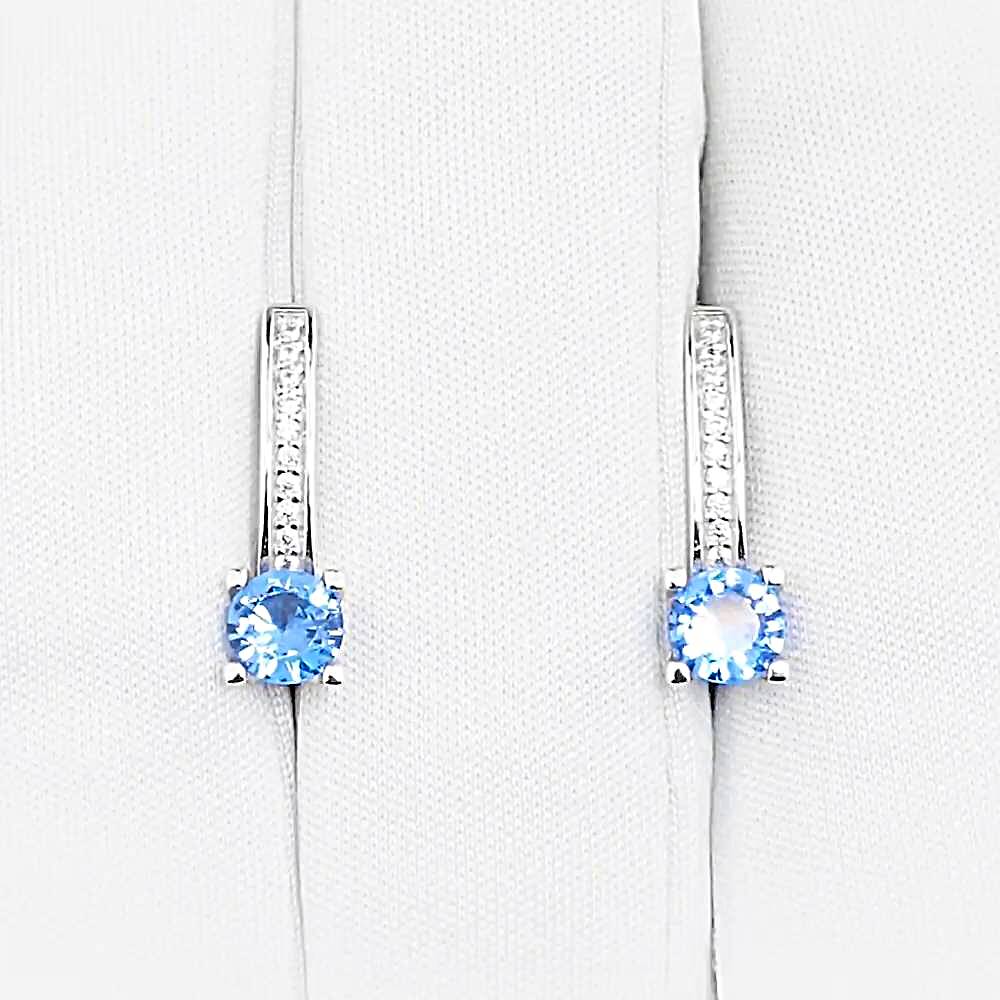 Серьги с фианитами из серебра 925 пробы 1