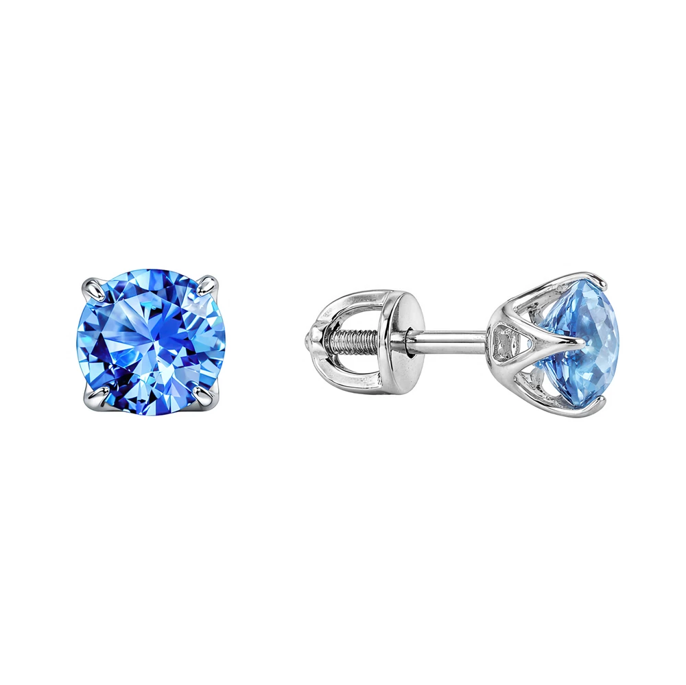 Серьги с фианитами из серебра 925 пробы