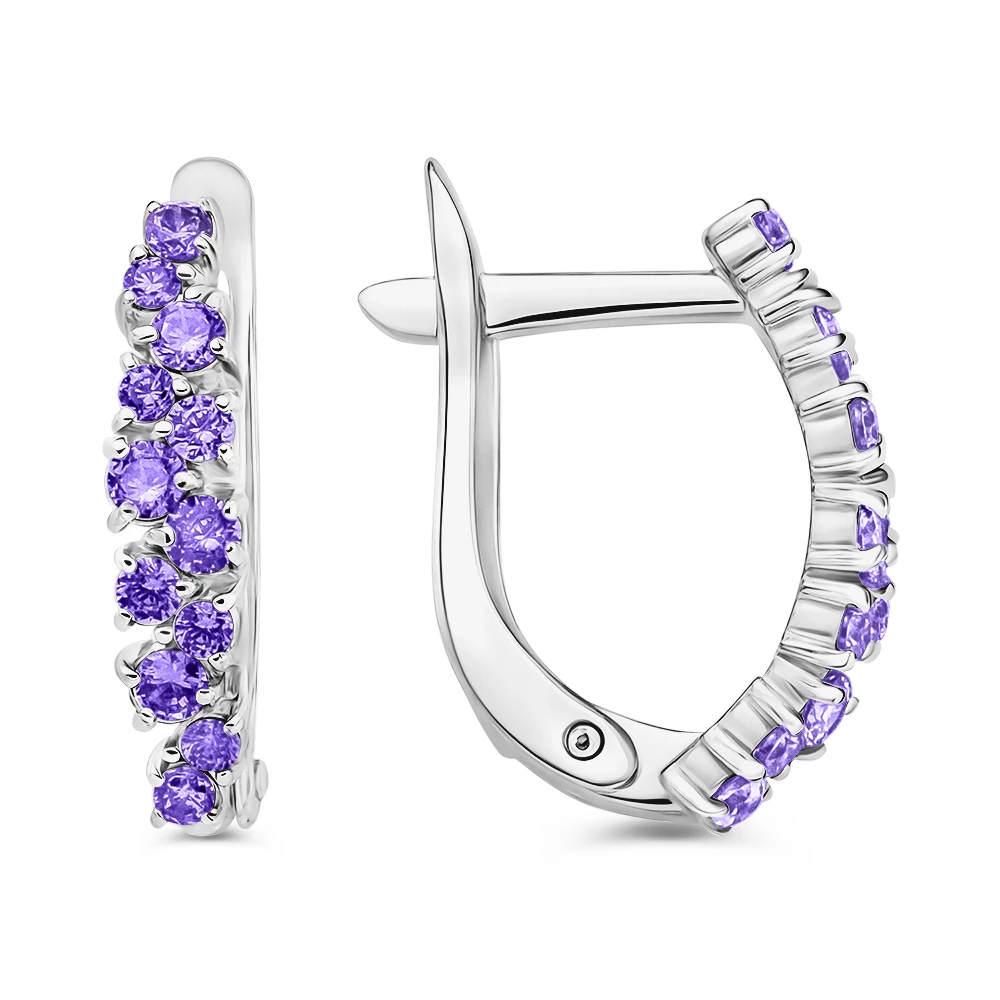 Серьги с фианитами из серебра 925 пробы 2
