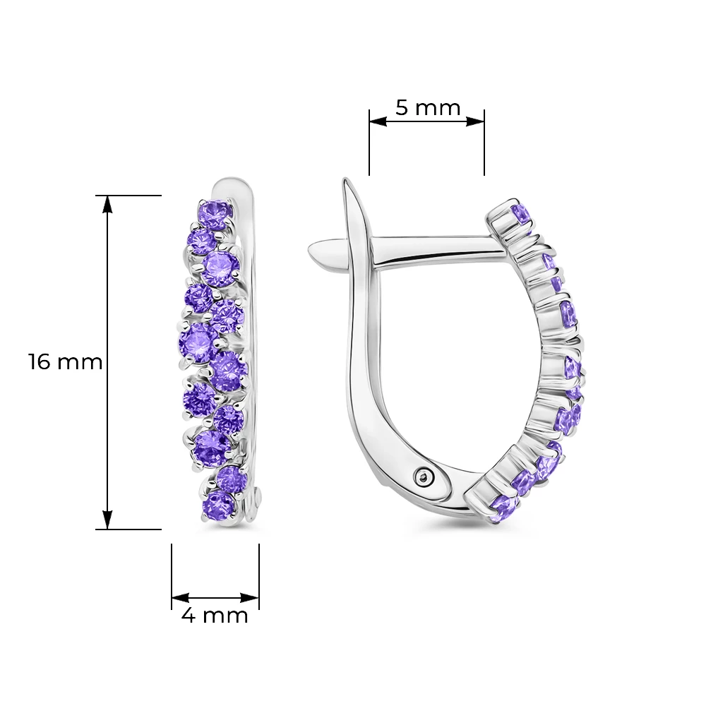Серьги с фианитами из серебра 925 пробы 3