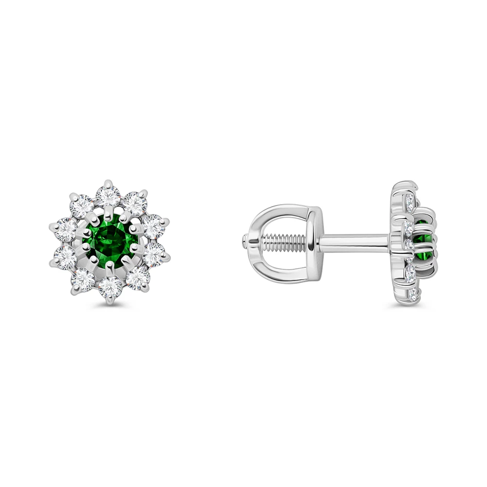 Серьги с фианитами из серебра 925 пробы 2