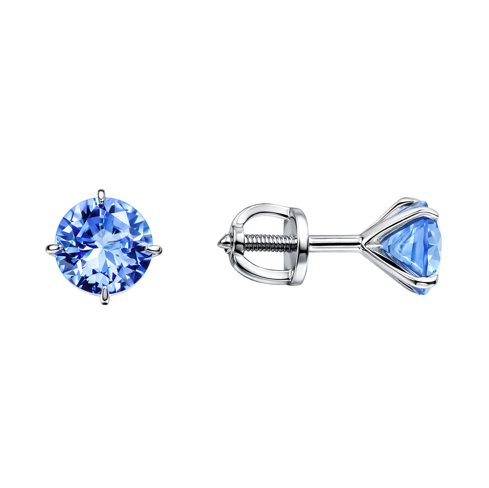 Серьги с фианитами из серебра 925 пробы