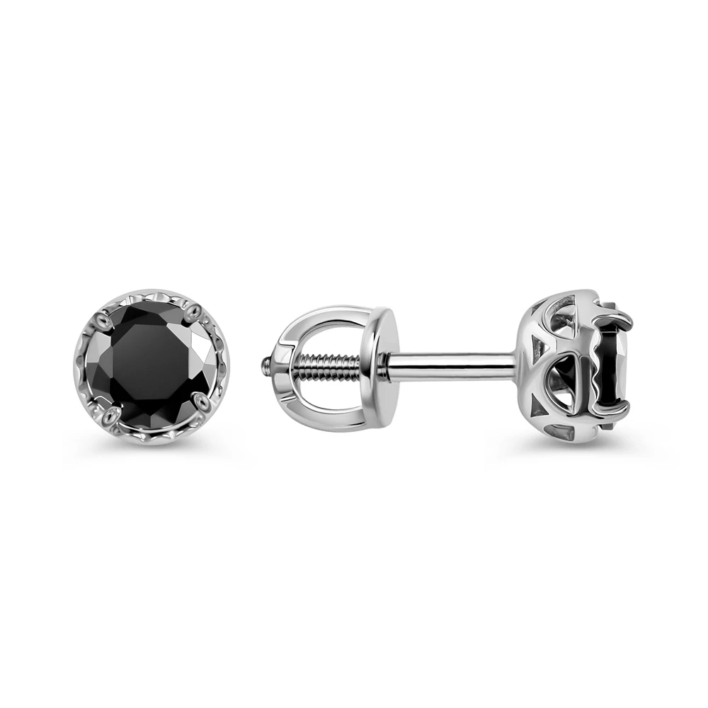 Серьги с фианитами из серебра 925 пробы