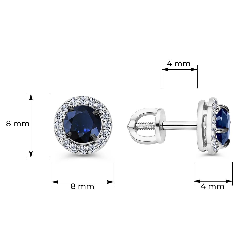 Серьги с фианитами из серебра 925 пробы