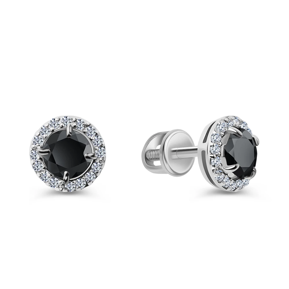 Серьги с фианитами из серебра 925 пробы 1