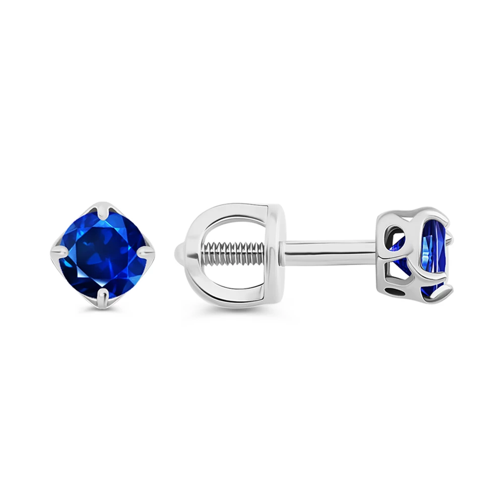 Серьги с фианитами из серебра 925 пробы