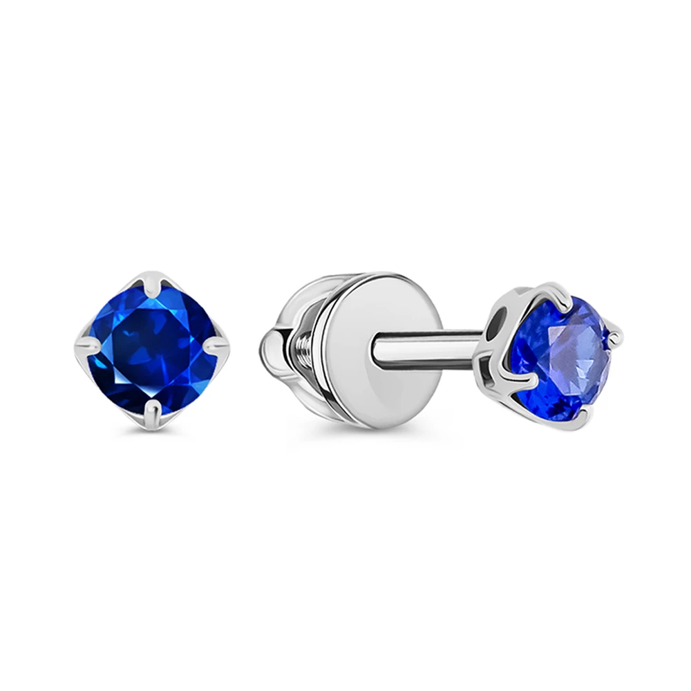 Серьги с фианитами из серебра 925 пробы