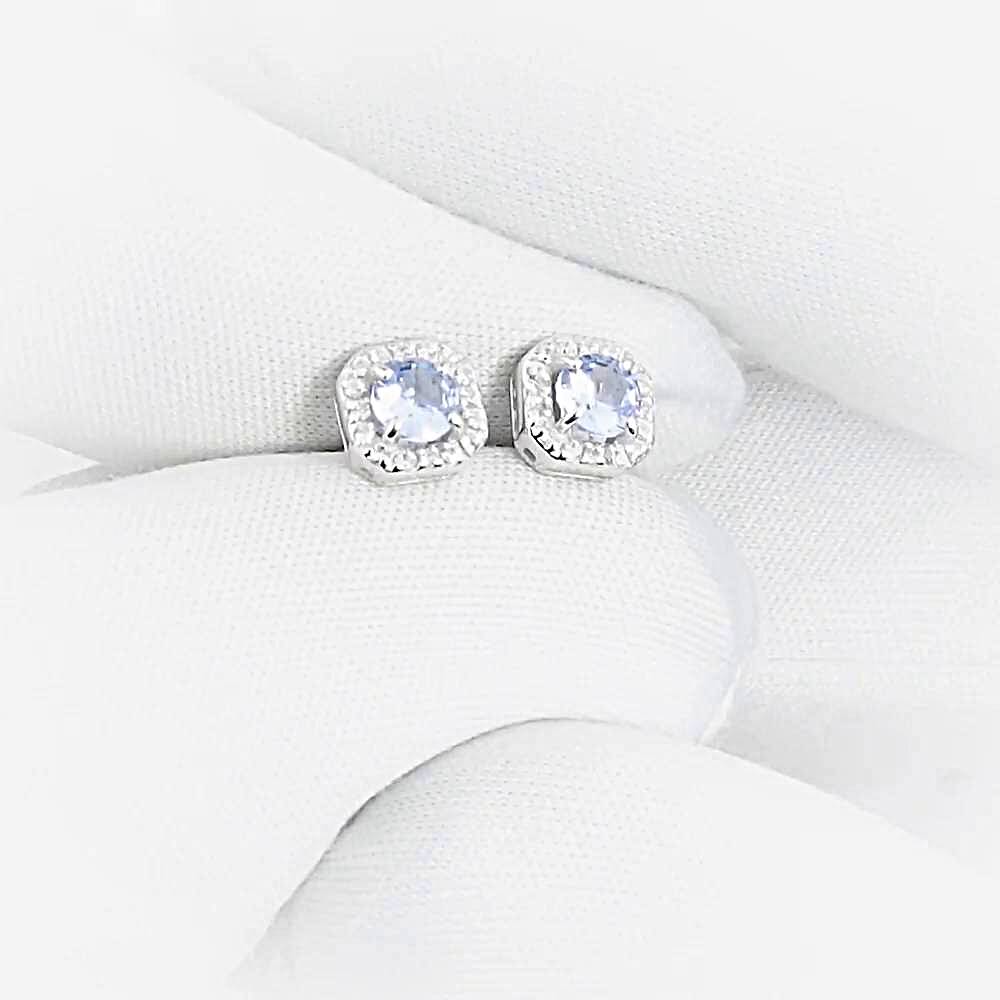 Серьги с фианитами из серебра 925 пробы 1