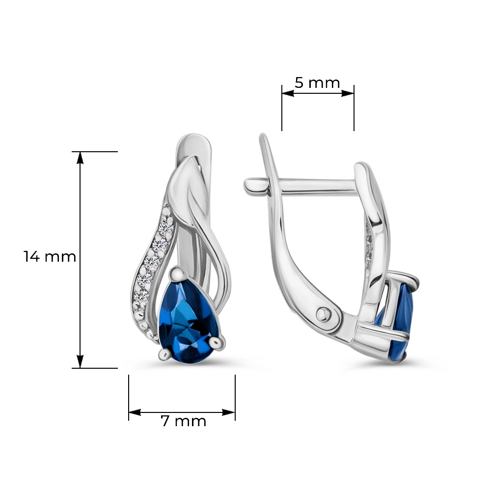 Серьги с фианитами из серебра 925 пробы 3