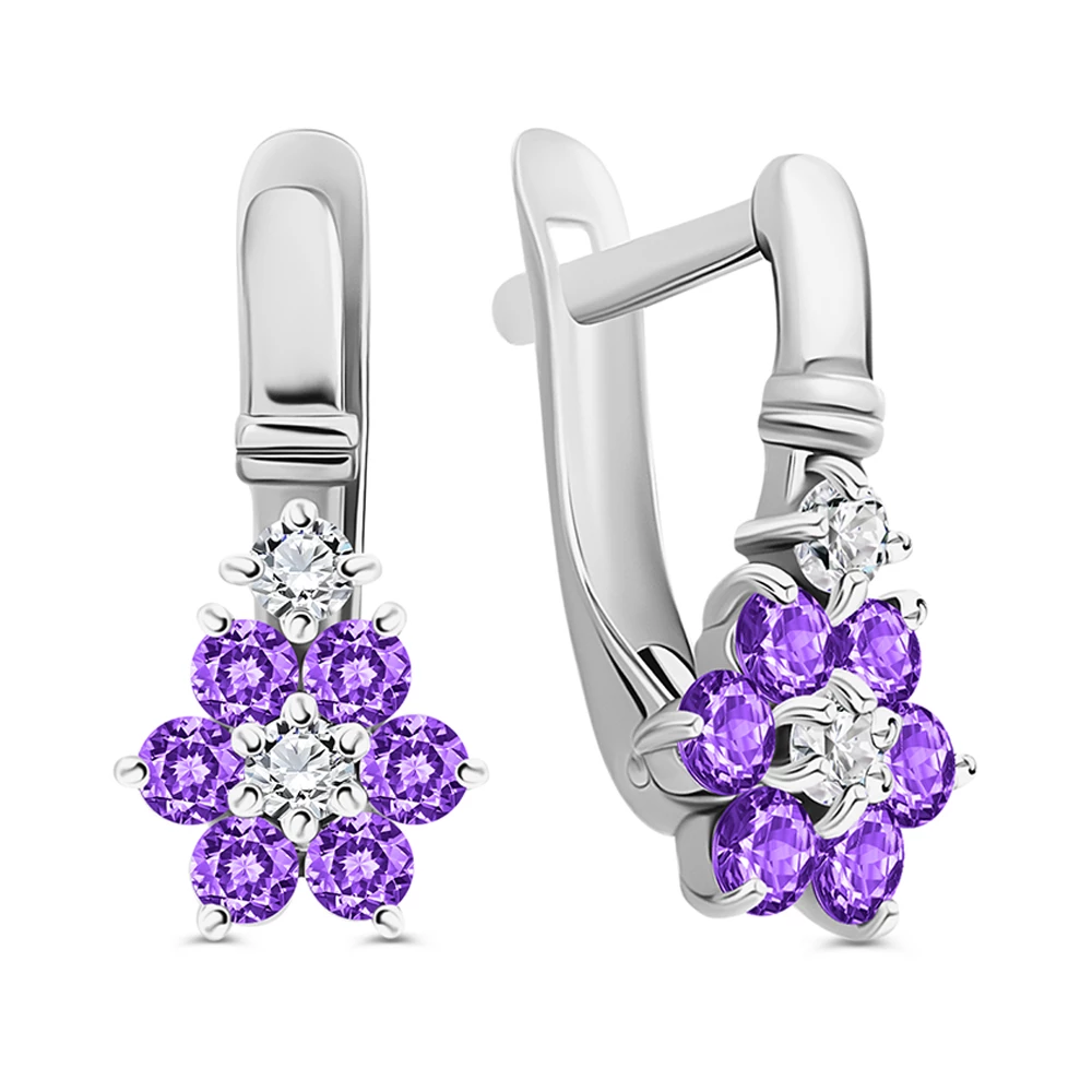 Серьги с фианитами из серебра 925 пробы 2