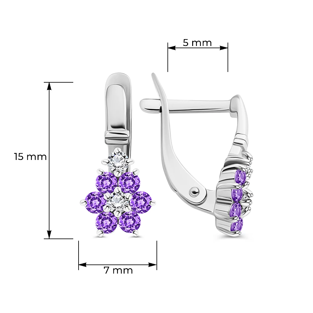Серьги с фианитами из серебра 925 пробы 4