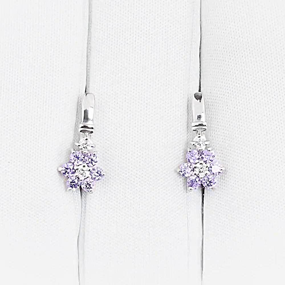 Серьги с фианитами из серебра 925 пробы 1