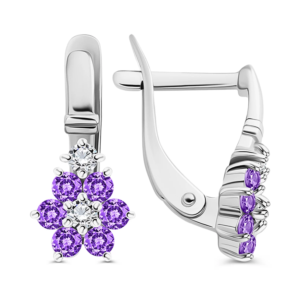 Серьги с фианитами из серебра 925 пробы 3