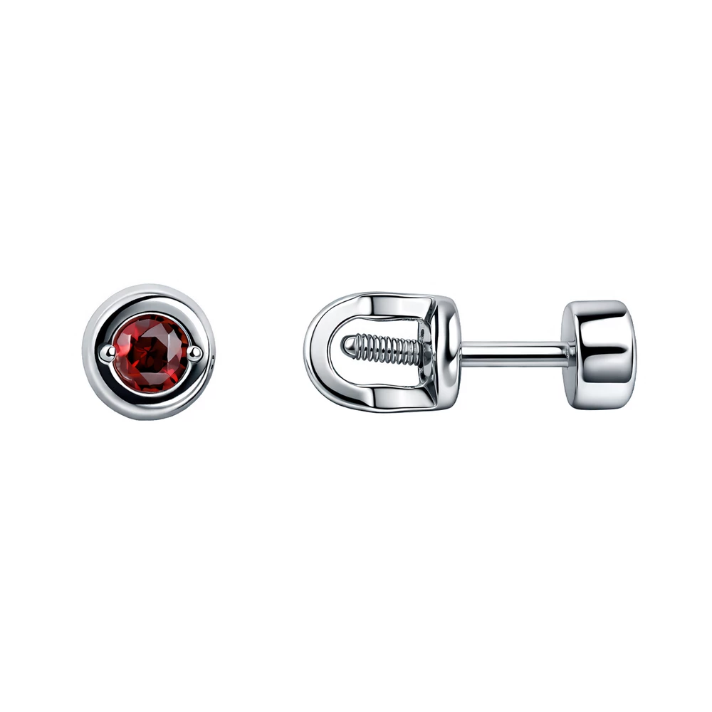 Серьги с фианитами из серебра 925 пробы