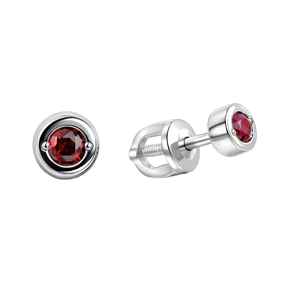 Серьги с фианитами из серебра 925 пробы