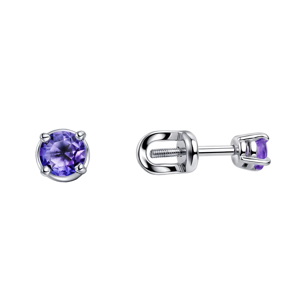 Серьги с фианитами из серебра 925 пробы