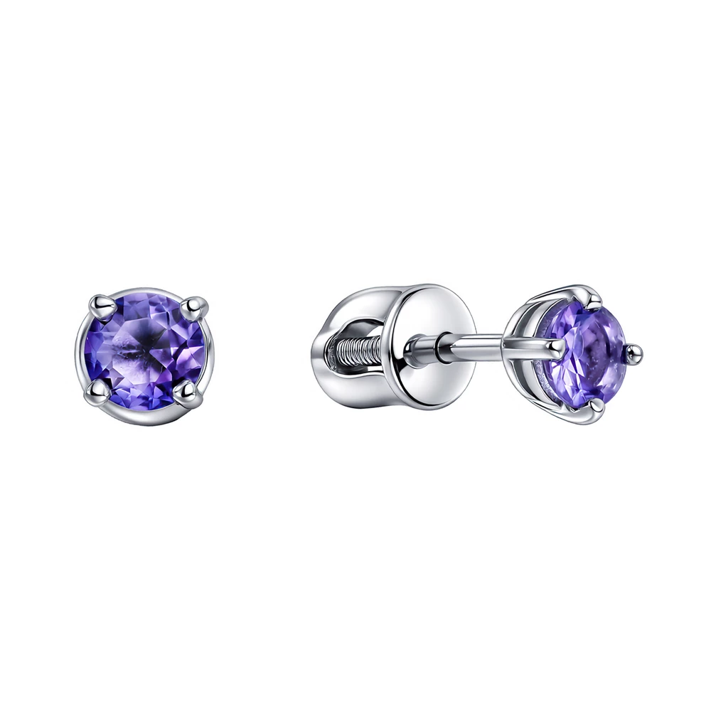 Серьги с фианитами из серебра 925 пробы