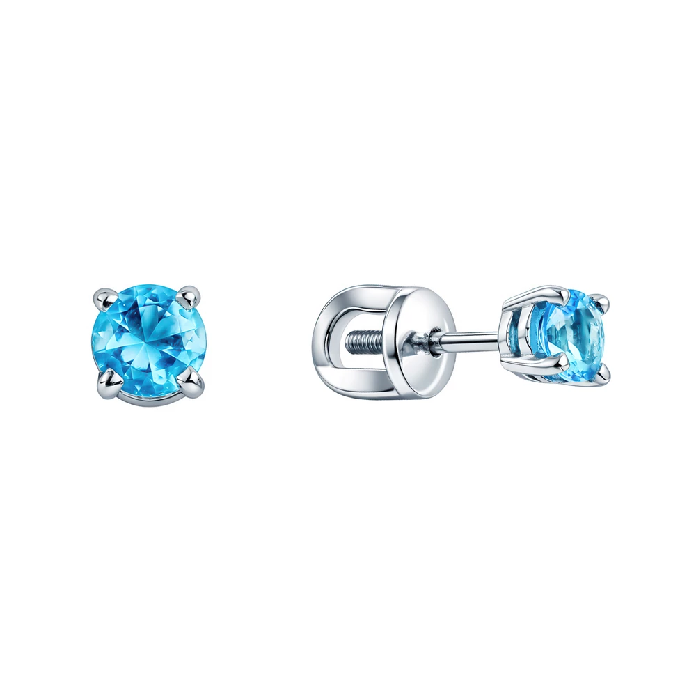 Серьги с фианитами из серебра 925 пробы