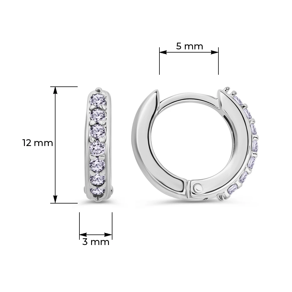 Серьги с фианитами из серебра 925 пробы 3