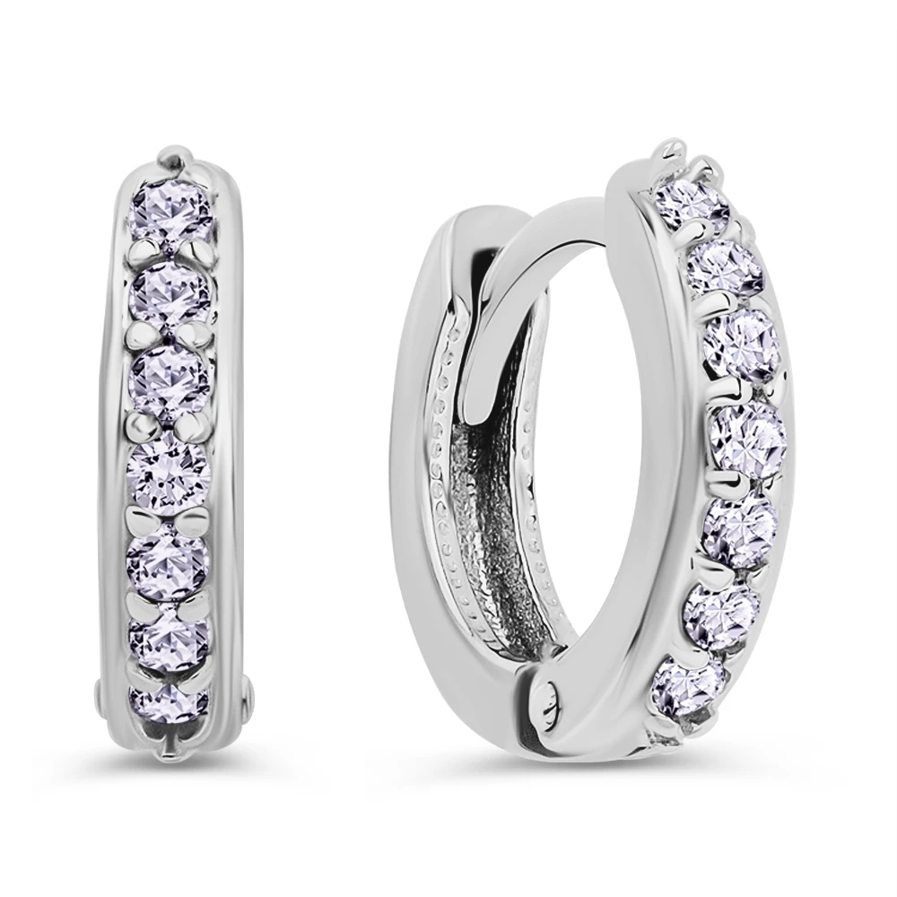 Серьги с фианитами из серебра 925 пробы 1