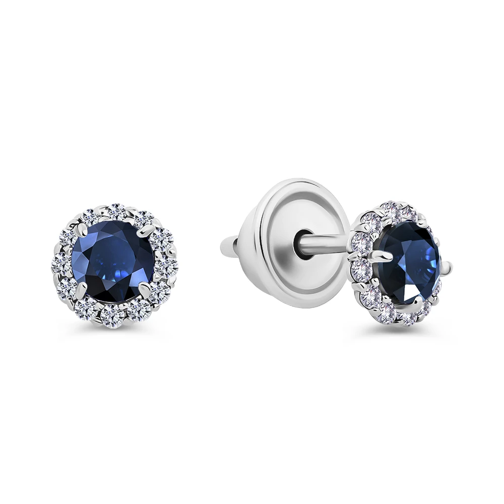 Серьги с фианитами из серебра 925 пробы 1