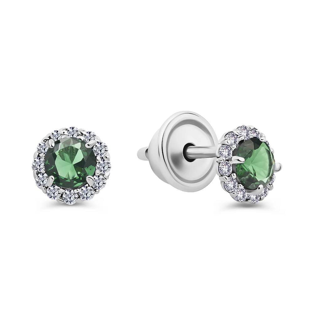 Серьги с фианитами из серебра 925 пробы 2