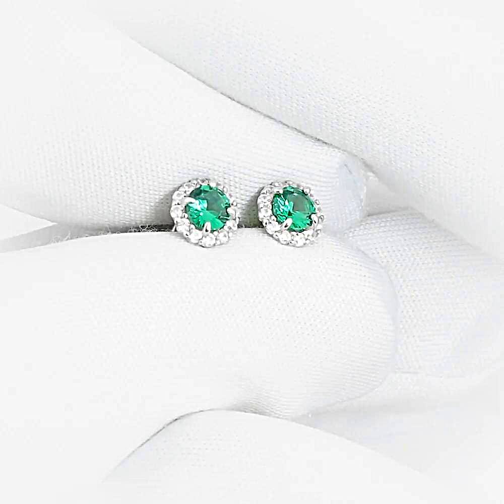Серьги с фианитами из серебра 925 пробы 1