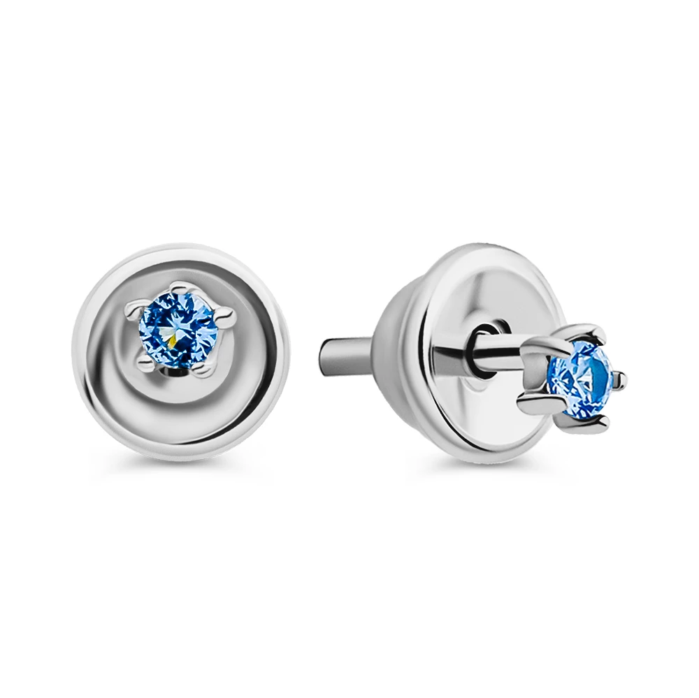 Серьги с фианитами из серебра 925 пробы