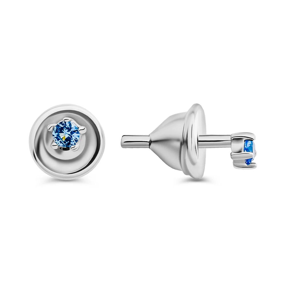 Серьги с фианитами из серебра 925 пробы