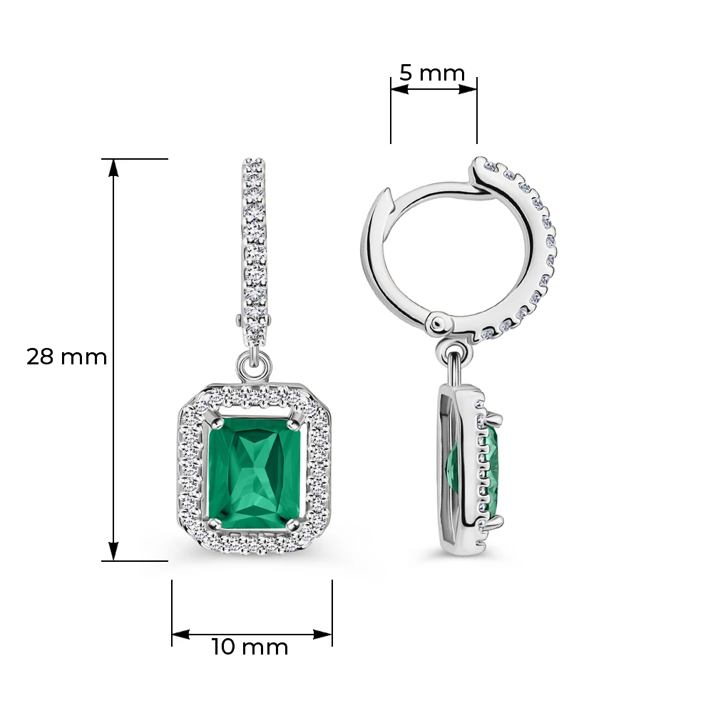 Серьги с фианитами из серебра 925 пробы 4