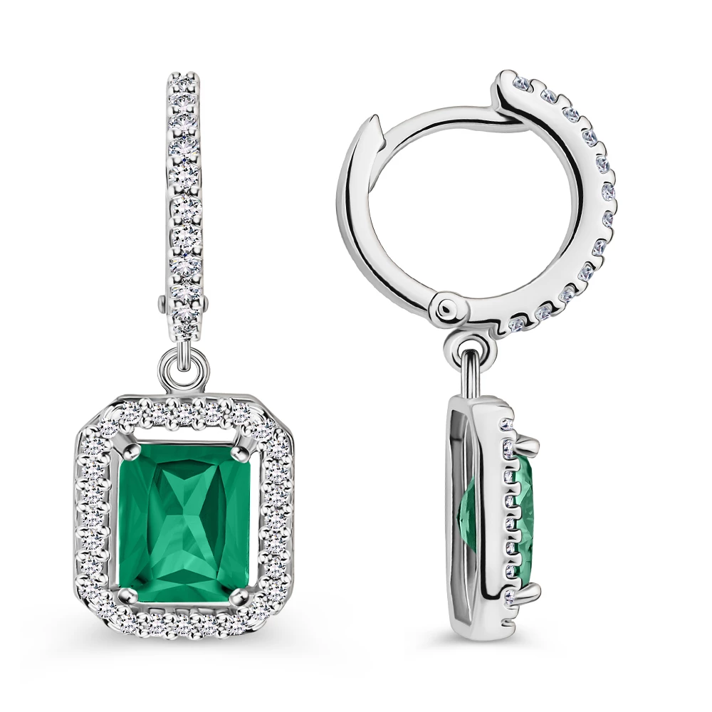 Серьги с фианитами из серебра 925 пробы 3