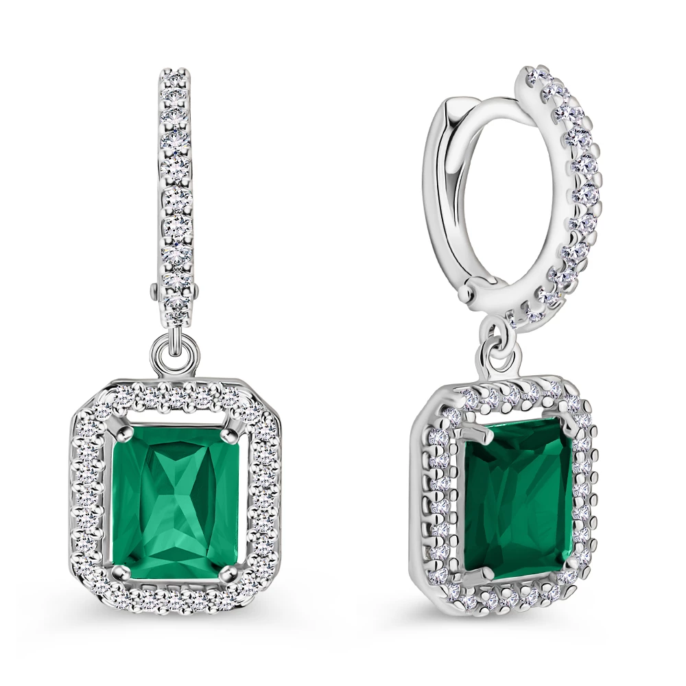 Серьги с фианитами из серебра 925 пробы 2