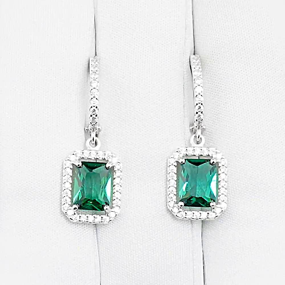 Серьги с фианитами из серебра 925 пробы 1