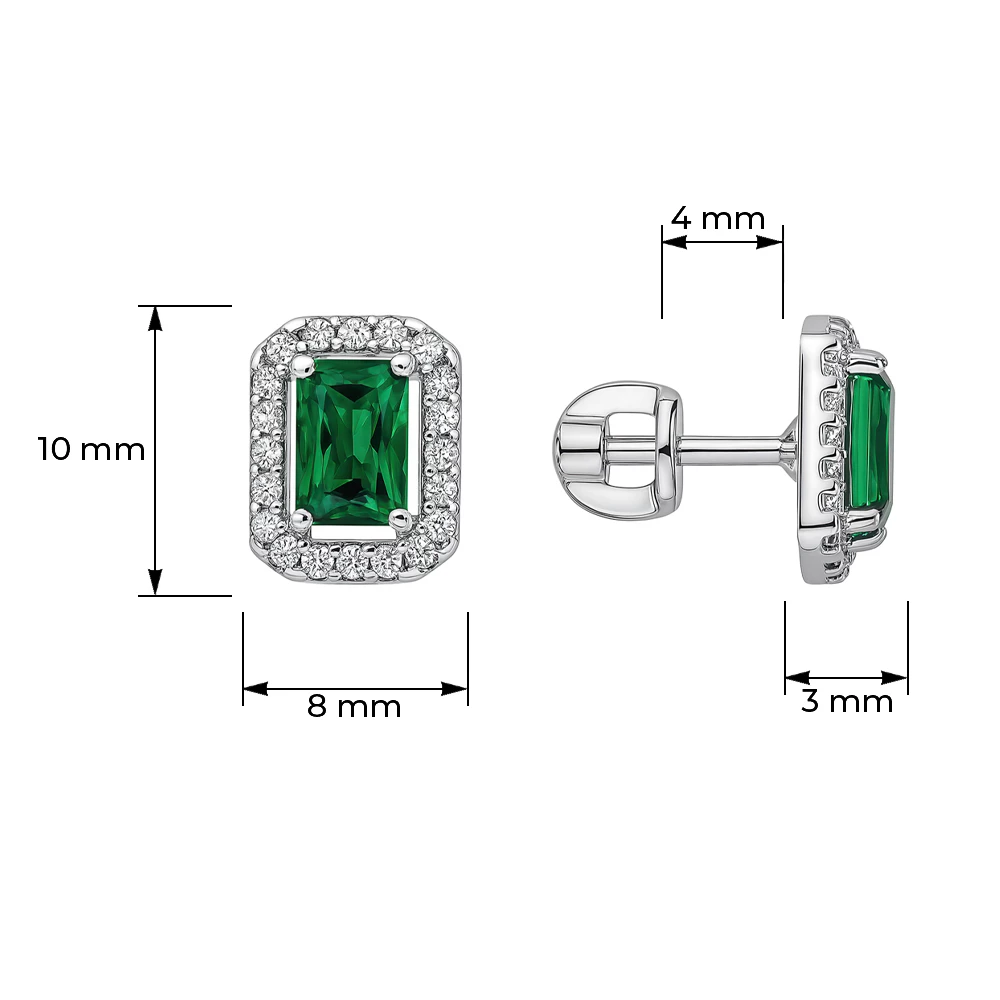 Серьги с фианитами из серебра 925 пробы