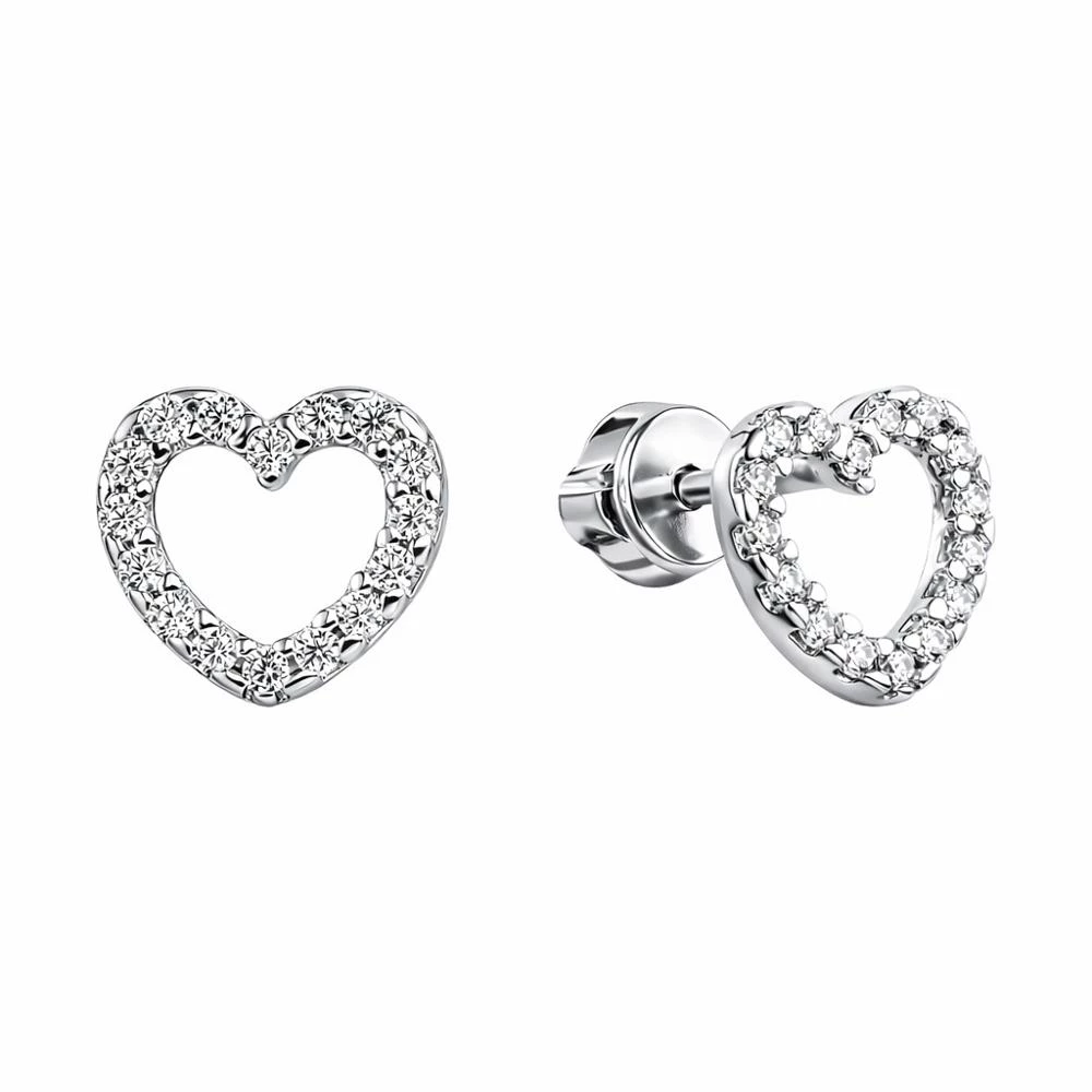 Серьги с фианитами из серебра 925 пробы 1