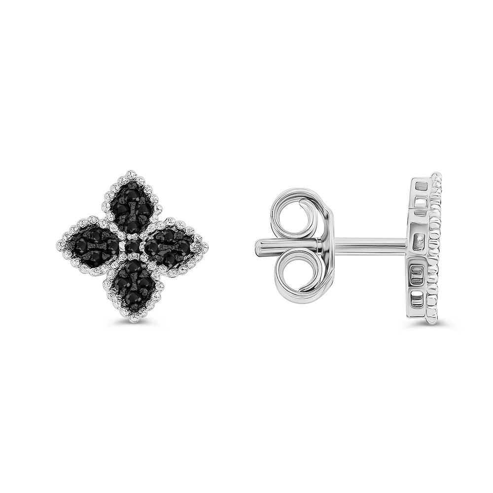 Серьги с фианитами из серебра 925 пробы