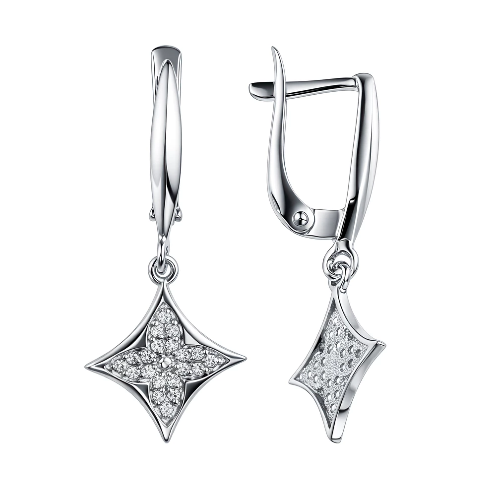 Серьги с фианитами из серебра 925 пробы 3