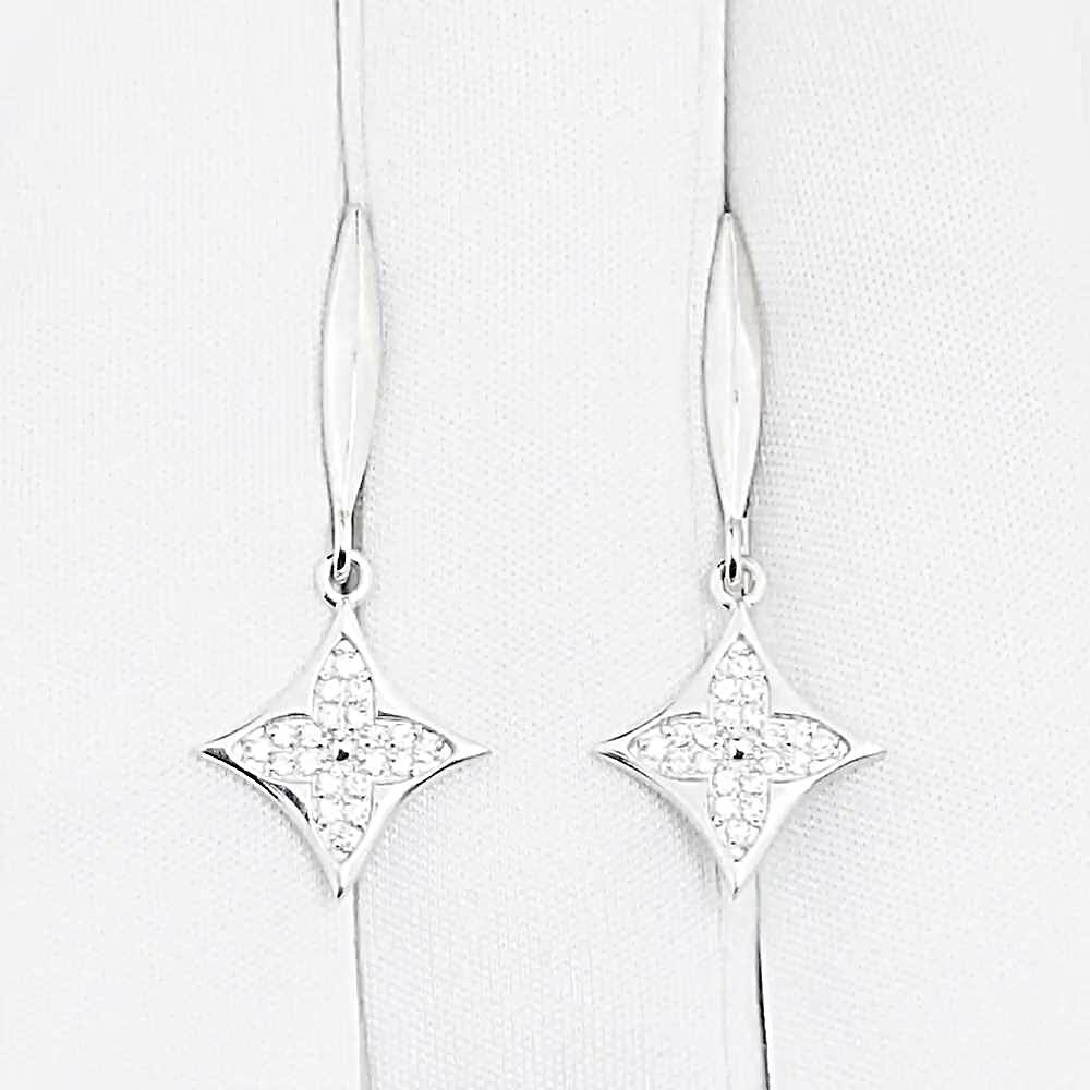 Серьги с фианитами из серебра 925 пробы 1