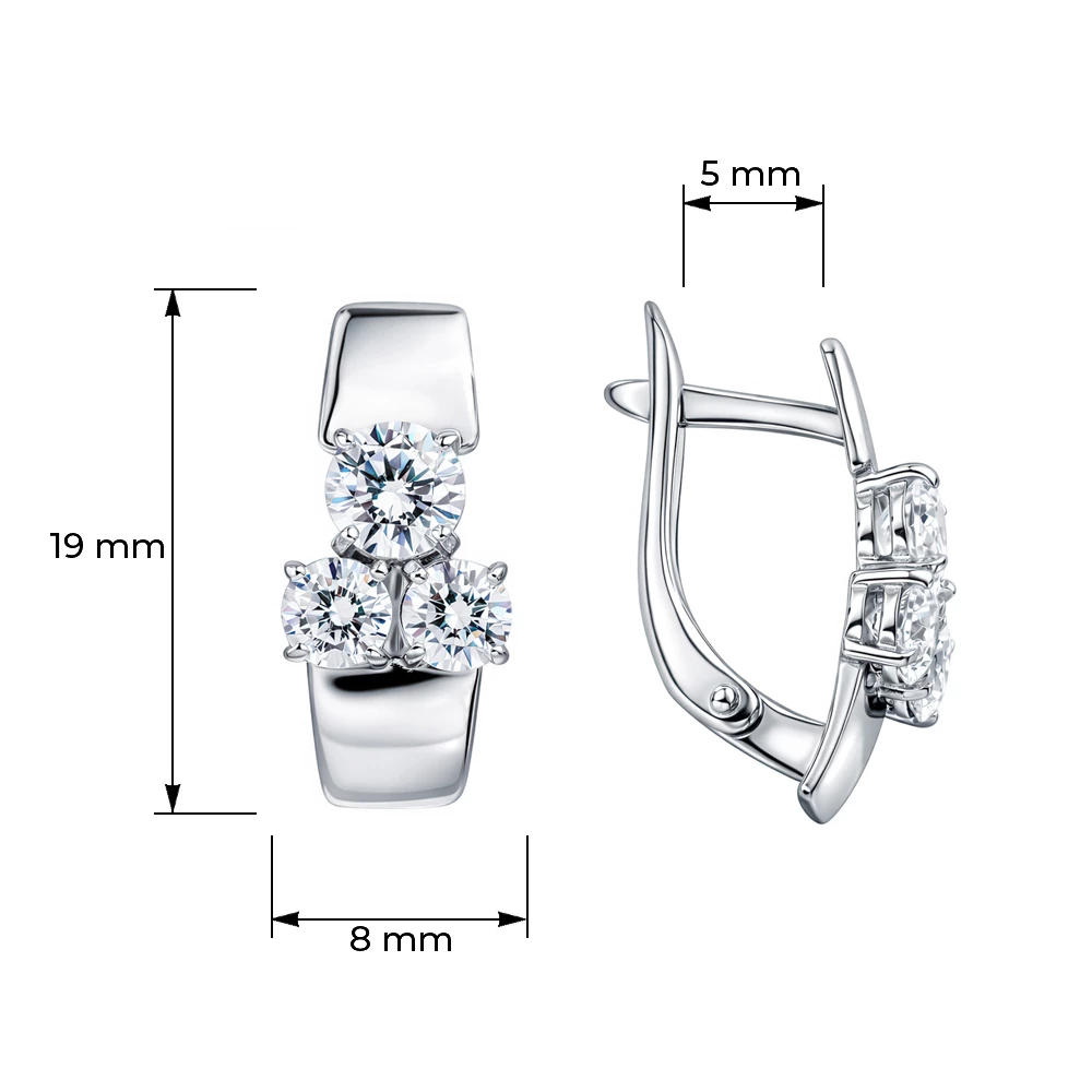 Серьги с фианитами из серебра 925 пробы 3