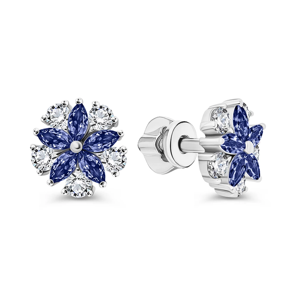 Серьги с фианитами из серебра 925 пробы 2