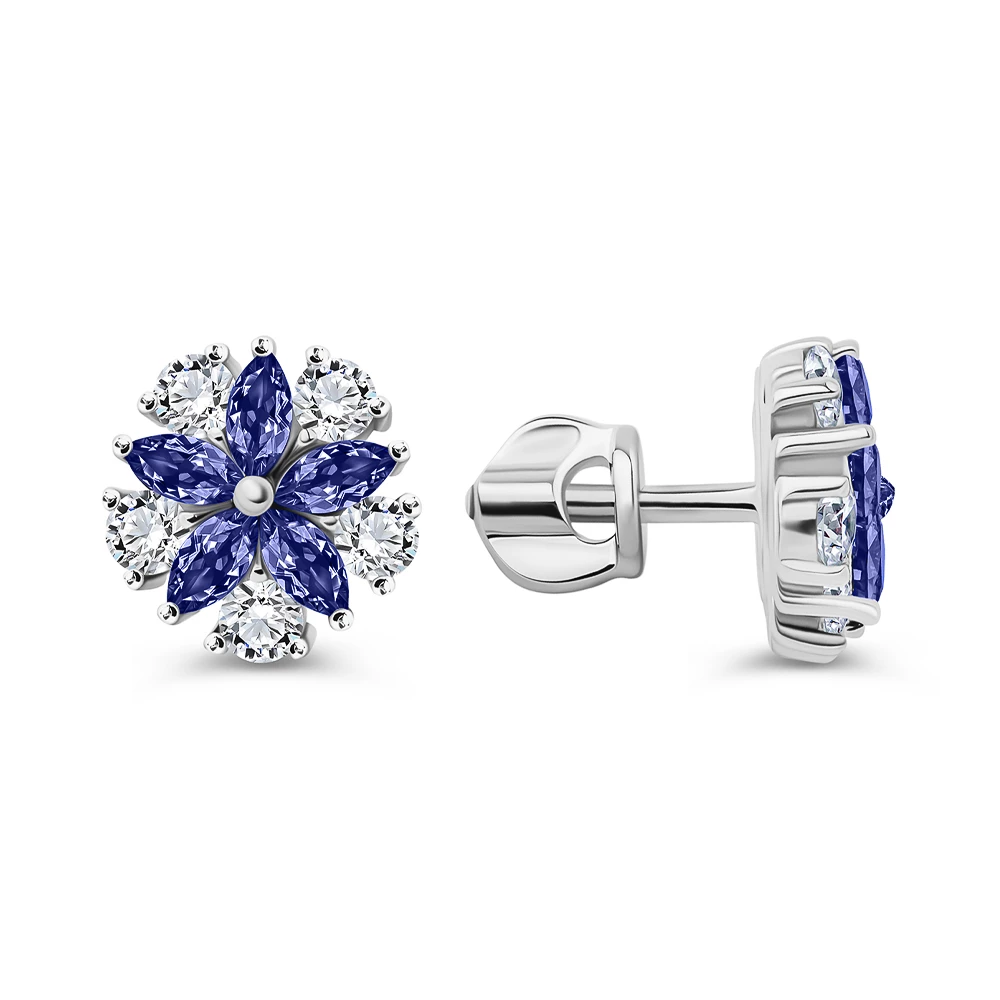 Серьги с фианитами из серебра 925 пробы 3